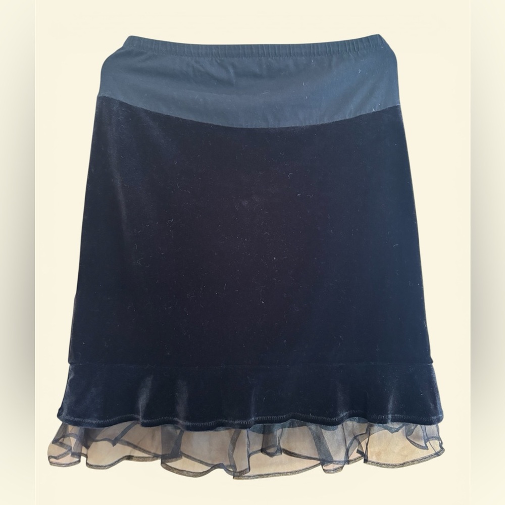 Motherhood Maternity Black Velvet Mini Skirt